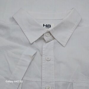 DXL Big and Tall HB Fit by DXL Mens White Short Sleeve Button Down Shirt 2XL NWT